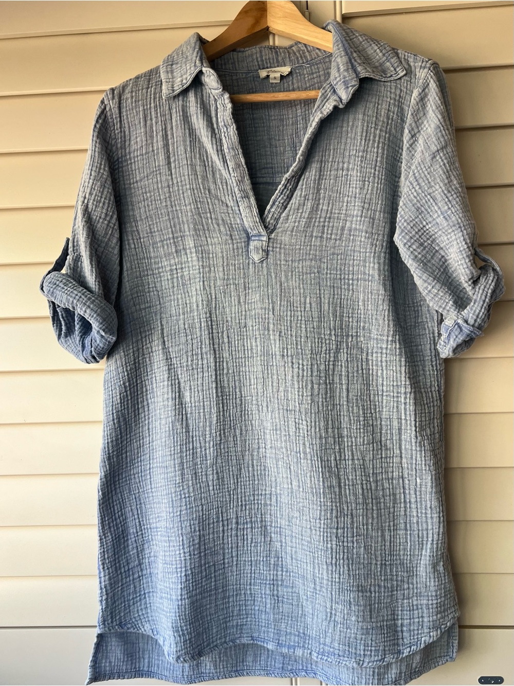 Light Blue Women’s Elan Shirt Dress, Lightweight Bathing Suit Cover Up, Size Sm